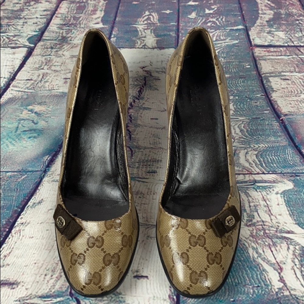 GUCCI Mono Crystal Coated Heel Shoes